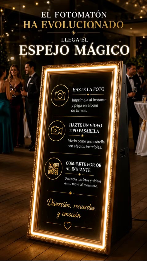 Espejo Mágico en celebración de Cádiz provincia con fotos impresas al instante